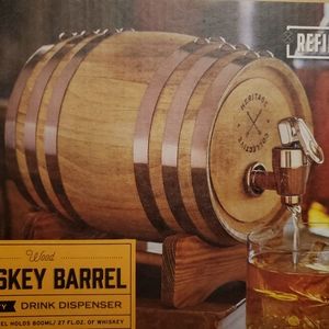 Refinery Wood Whiskey Barrel Drink Dispenser